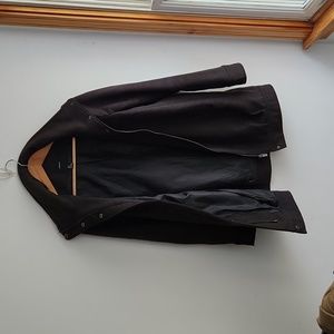 Charcoal funnel neck coat
